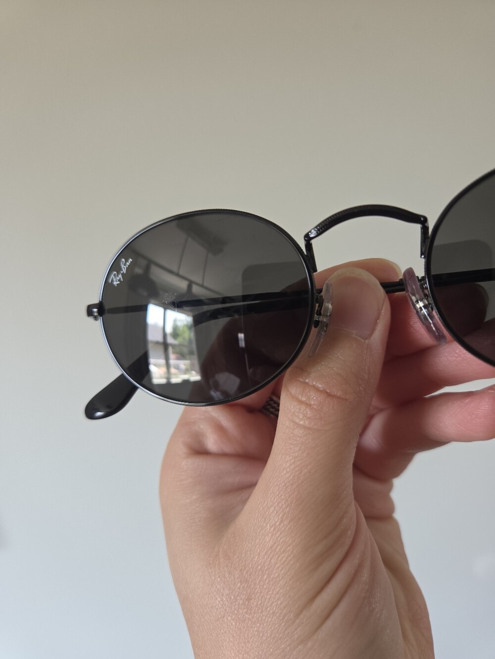 Ray-Ban Oval Metal RB3547 Polished Black frame with Dark Gray lenses Sunglasses - Picture 3 of 9